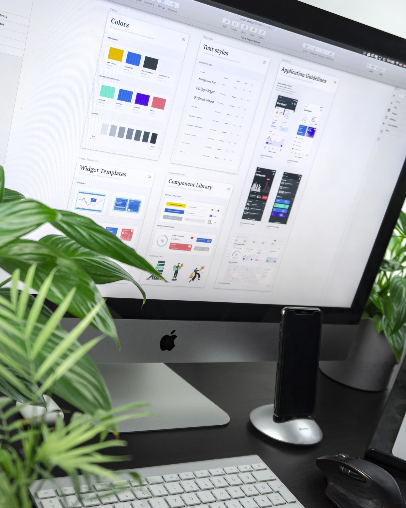 Designer reviewing color palettes