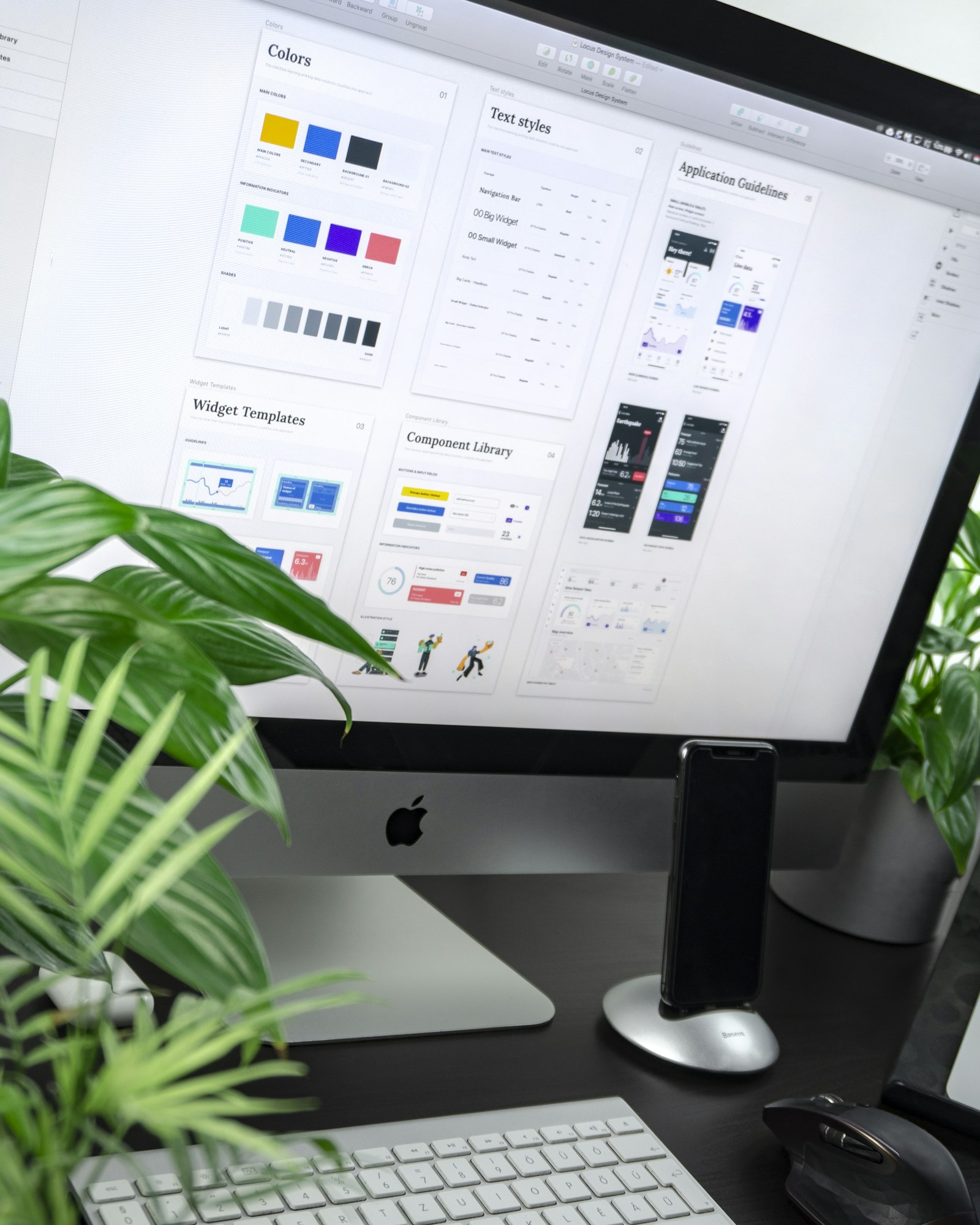 UI design sketches and prototypes