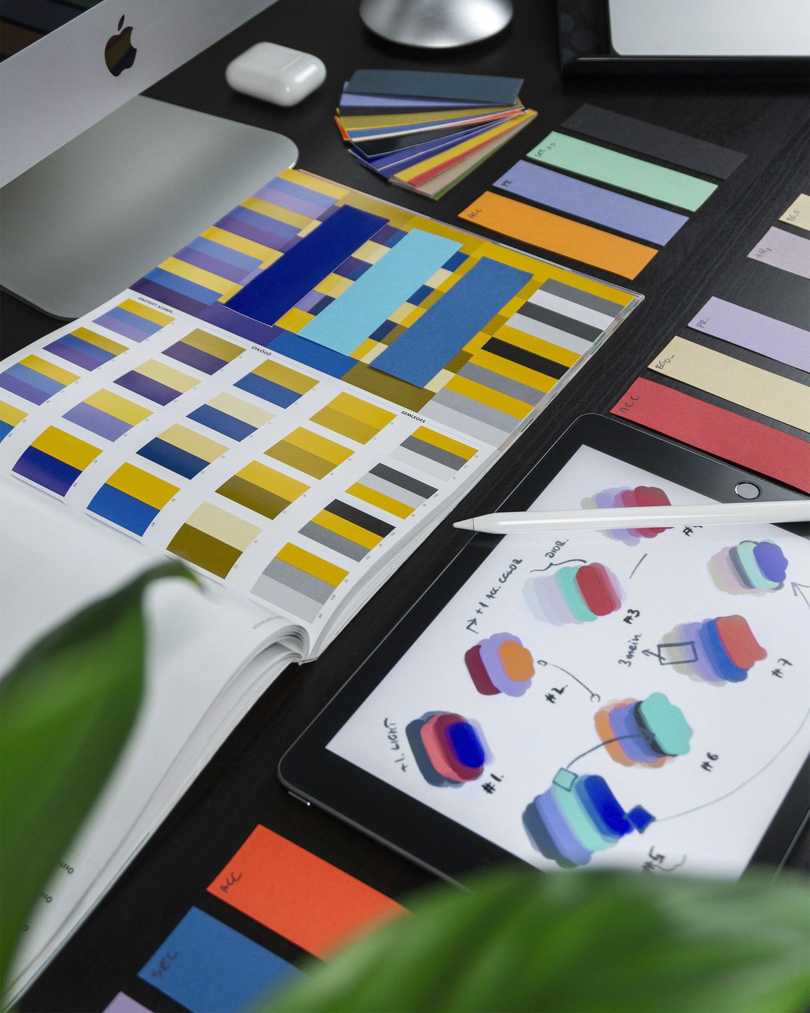 Brand identity moodboard and logo explorations
